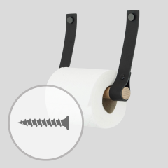 Porte-papier toilette en cuir | avec vis