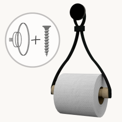 Porte-rouleau de papier toilette en cuir 'Triangle'