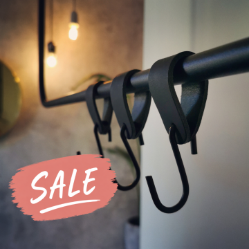Leren S-haak hangers - S-haakjes Zwart 