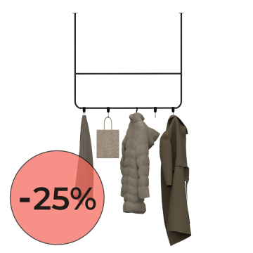 Kapstok Zwart metaal 100cm