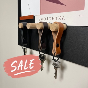 Leren sleutelhanger-lus